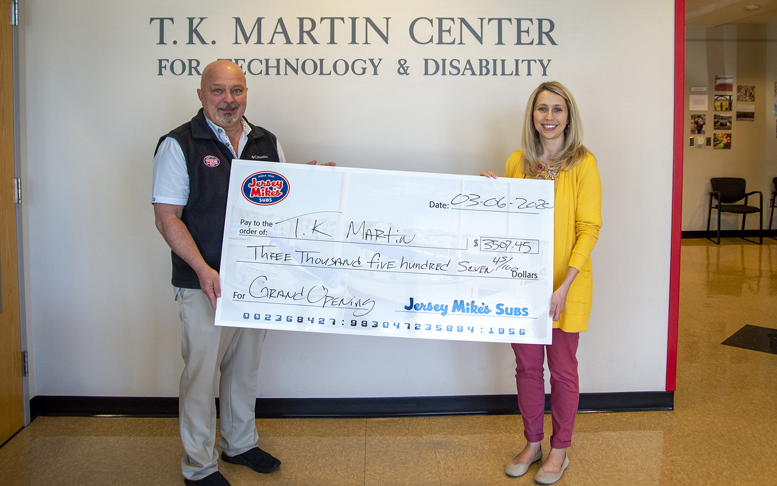 Jersey Mike’s in Starkville makes donation to MSU’s T.K. Martin Center